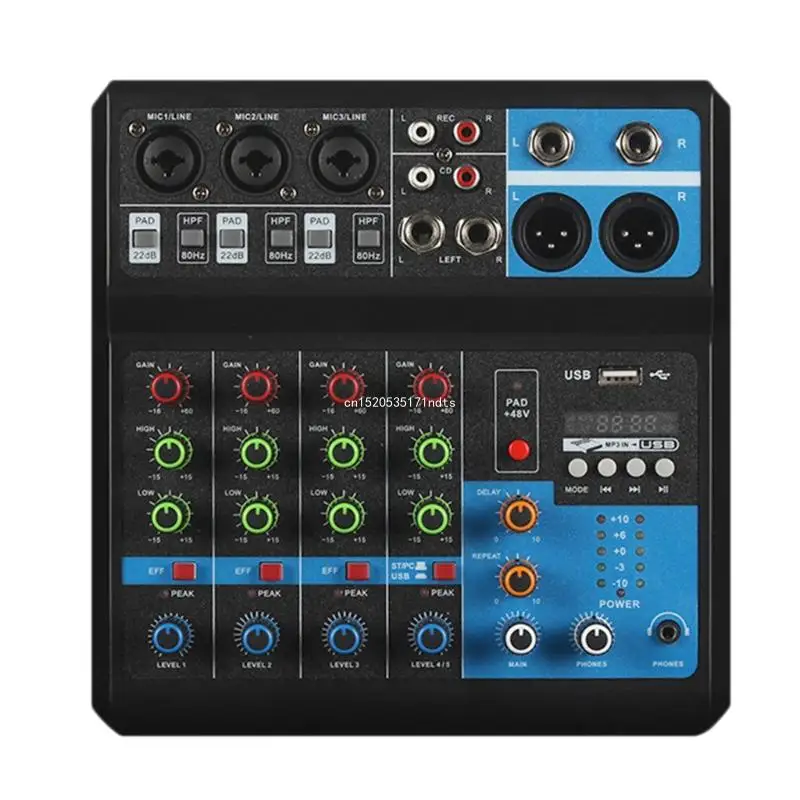 48V Power MP3 Computer Input Mixer 5 Channel USB Output Input No Needed Sound Cards Desk System Dropship