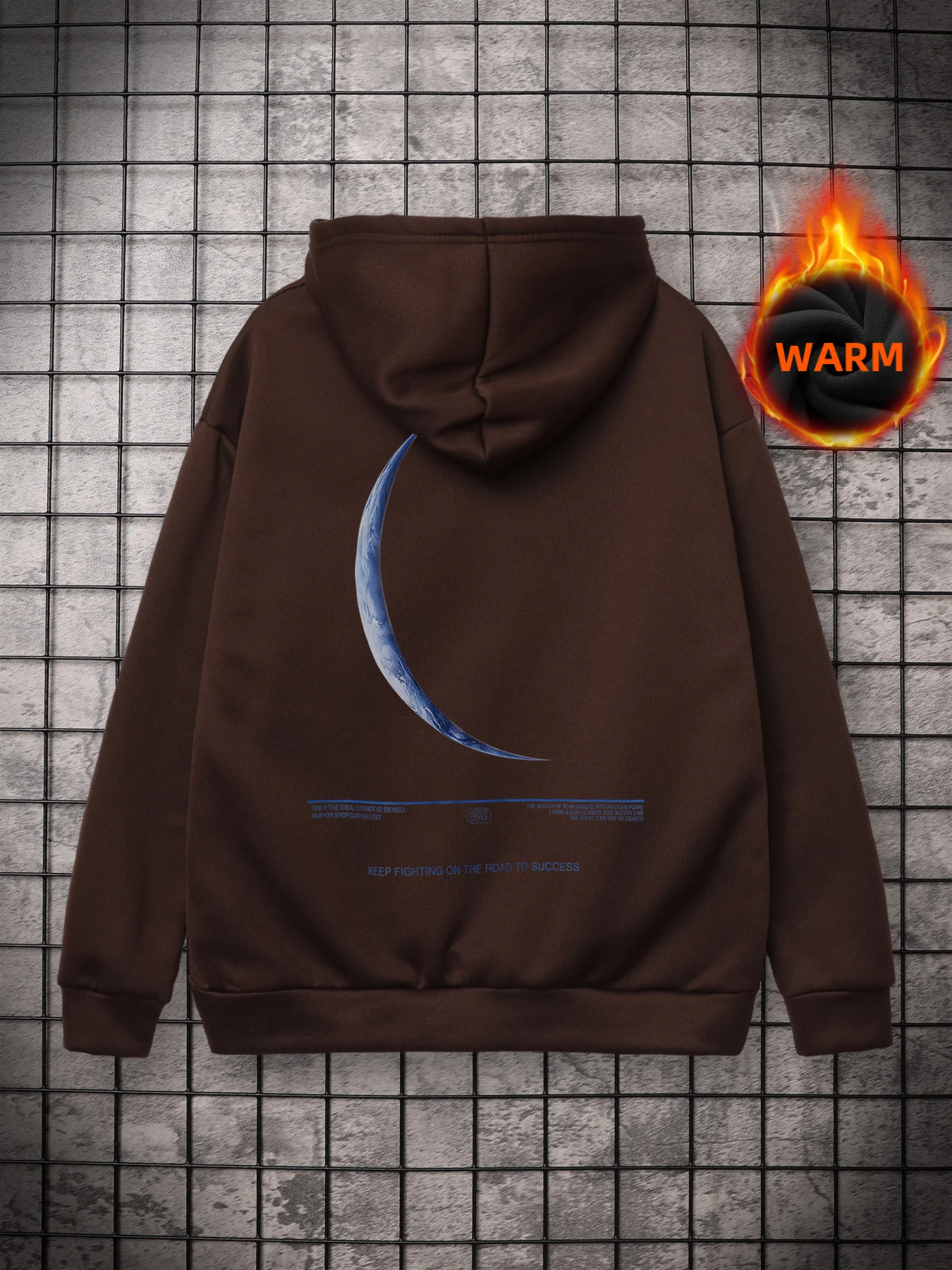 Sycpman New Moon Printed Hoodies for Men Autumn and Winter Couple Loose Pullover Women's Casual Hoodie Top Sweatshirt