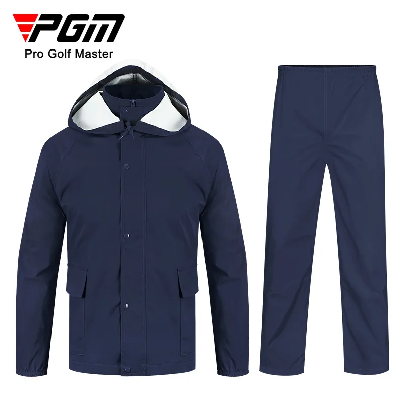 New PGM Golf Raincoat Suit Men Waterproof Jacket Hooded Coat Golf Clothing Set Male Long Pants Rainproof Protect Gear