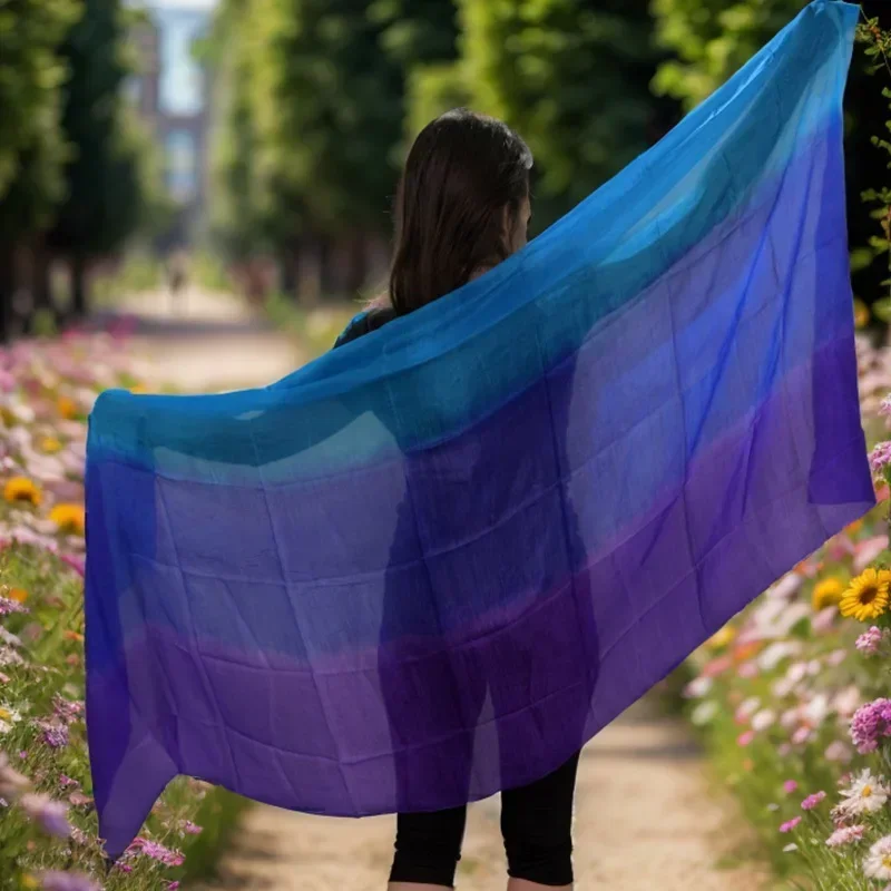 Женская Фата для танца живота, шелковая фата из натурального шелка, 100%