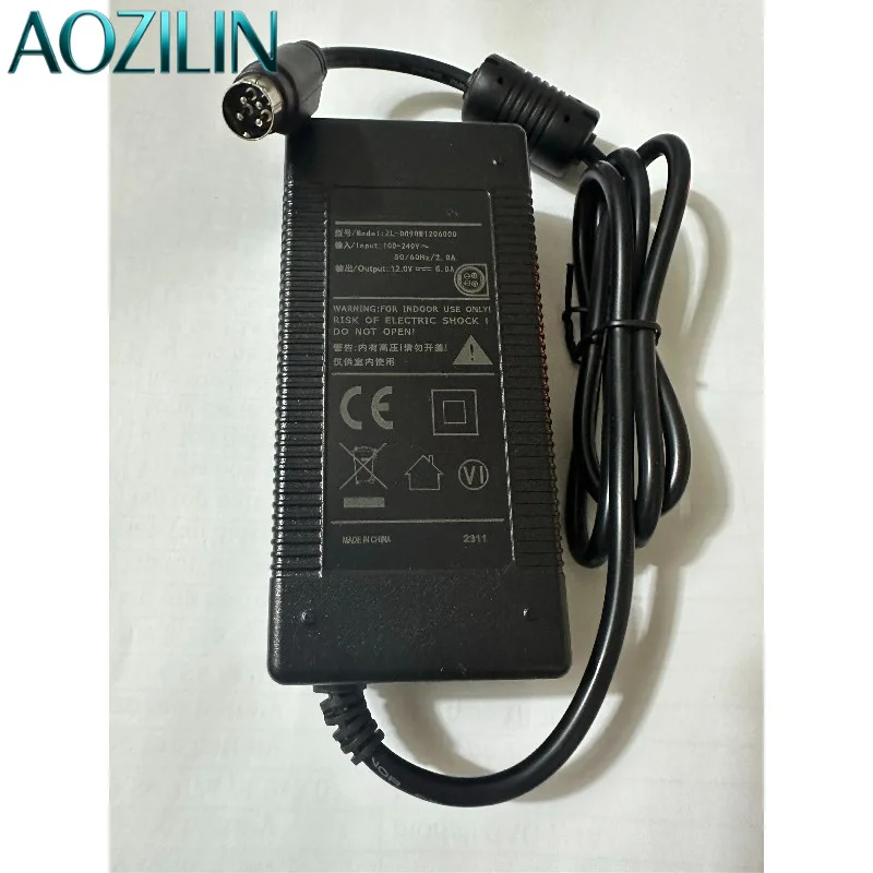 AOZILIN 12V 6A 4 Pin Power Adapter ZL-D090W1206000 AC DC Charger For Cash Register POS Machine Power Supply
