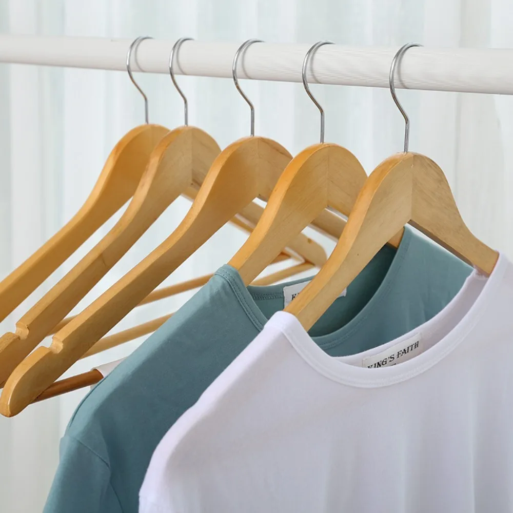 Solid Wood Clothes Hangers for Home Hotel Guesthouse Wedding Use Non Slip No Trace on Delicate Garments Durable Wood Hanger