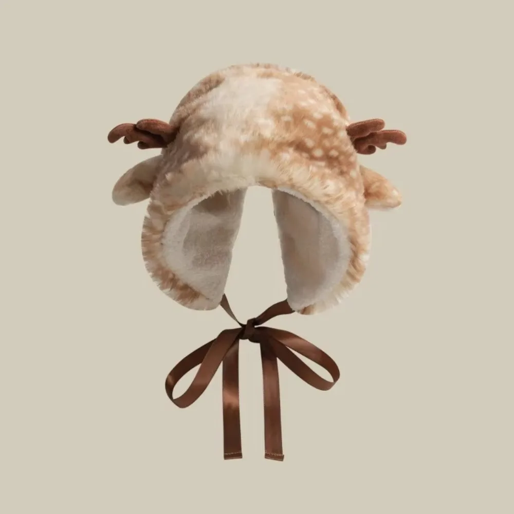 

Высококачественная осенне-зимняя шапка-пуловер, новый рождественский олень со шнуровкой, защитная шапка для ушей, сохраняющая тепло, утолщенная шапка