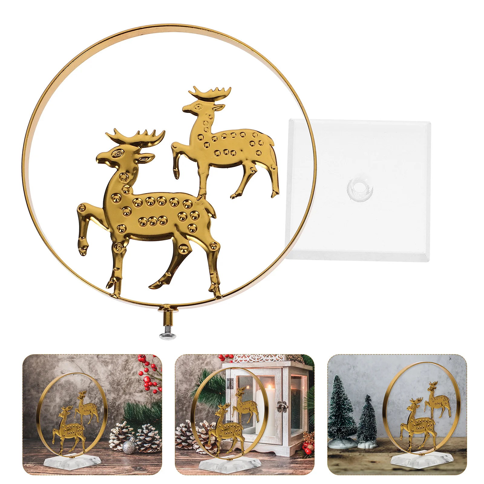 

Table Decor Elk Christmas Desktop Decor Shape Desktop Ornament For Xmas Home Festival Decoration Metal Elk Statue