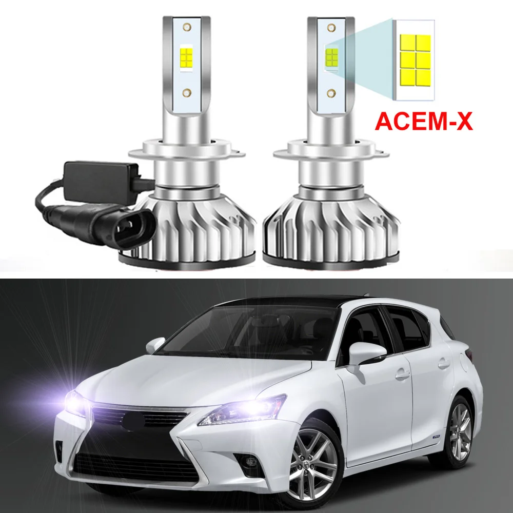 2Pcs Car LED Headlight Bulbs For Lexus CT 200h CT200h 2011 2012 2013 2014 2015 2016 2017 LOW Beam with ACEM-X Chips