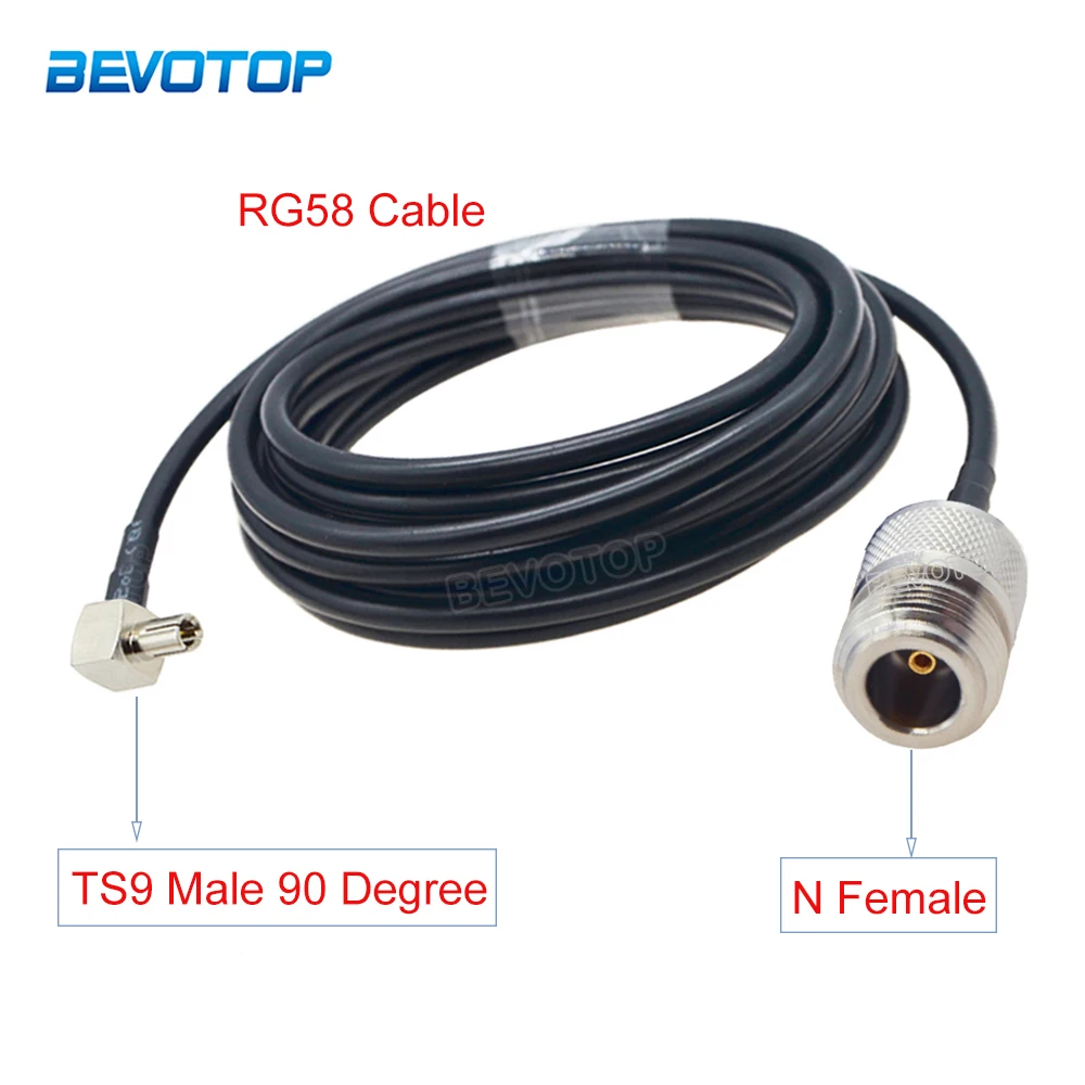 

1 шт. RG58 водонепроницаемый N женский разъем к TS9 мужской прямоугольный разъем RF Коаксиальная Перемычка WiFi антенный Удлинительный кабель 15 см...