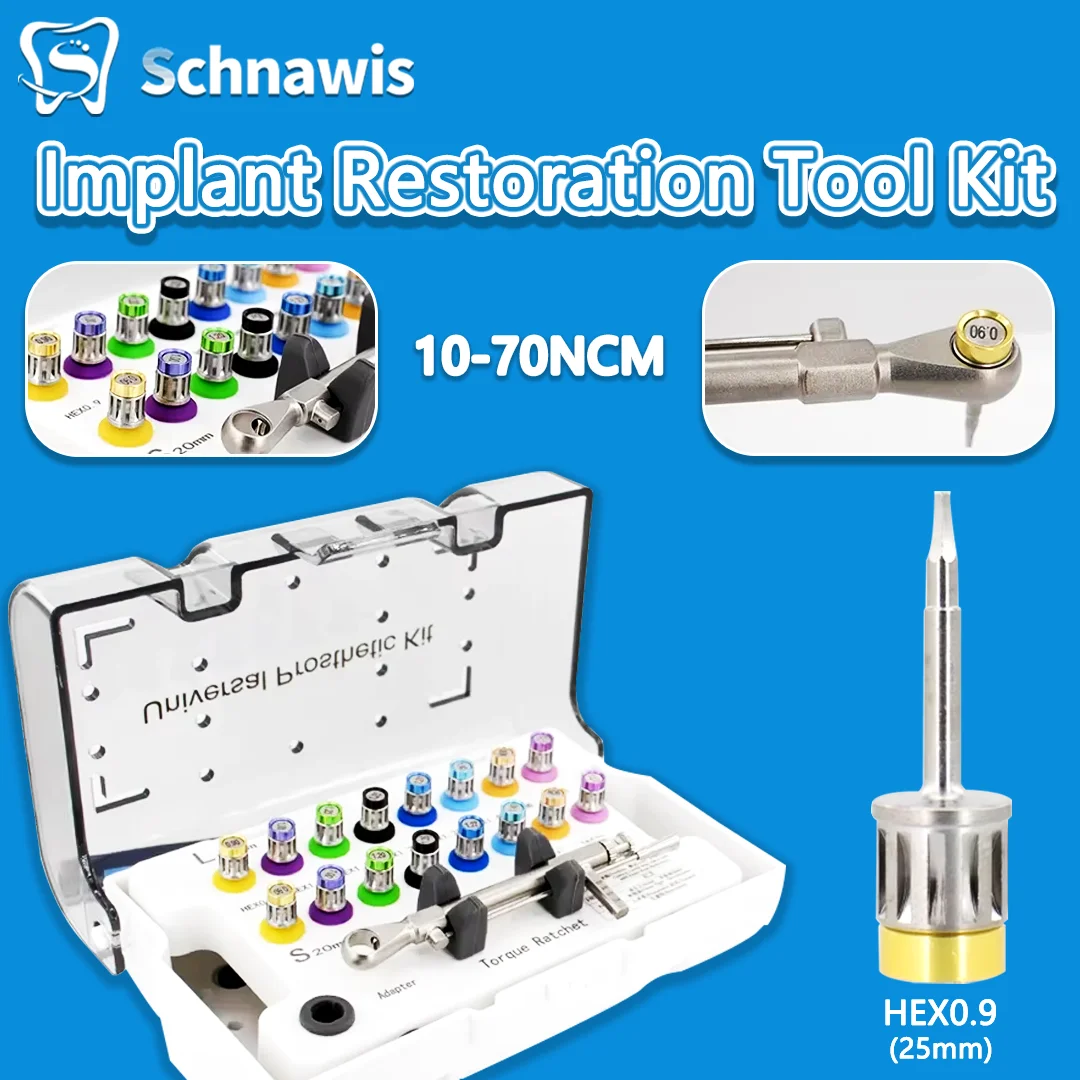 

Стоматологические универсальные динамометрические отвертки для имплантатов, гаечный ключ, набор инструментов для восстановления зубных имплантатов 10-70NCM