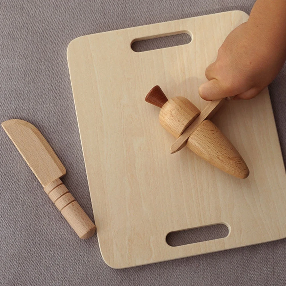 Planche à découper en bois pour enfants, 1 ensemble, éducation précoce, cuisine en bois, maison de jeu, pratique sûre, Simulation de fruits et légumes