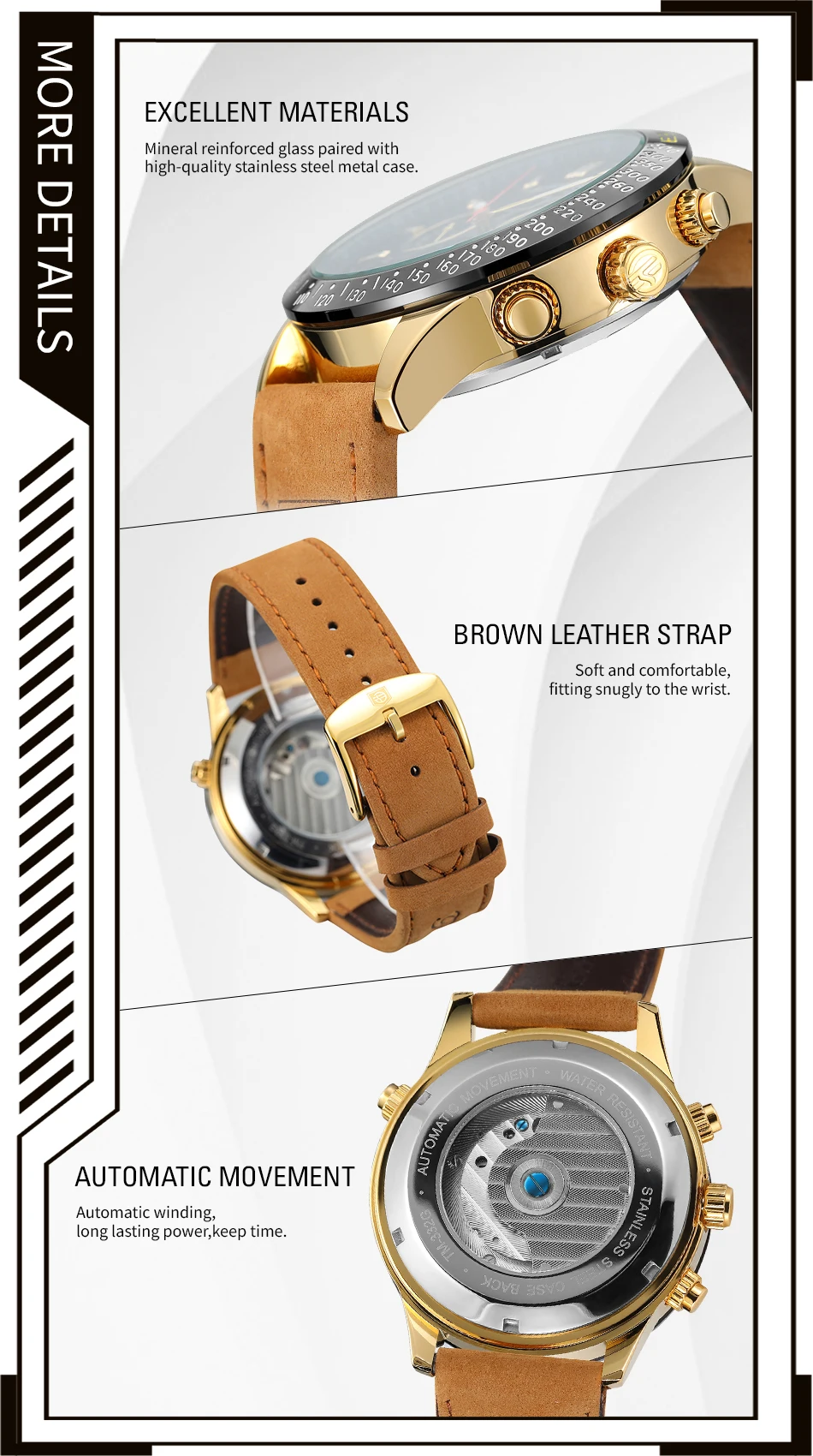 2026 FORSINING Chronograph Multifunctional Calendar Tourbillon Automatic Movement Big Man Watch Mechanical High-end luxury Clock