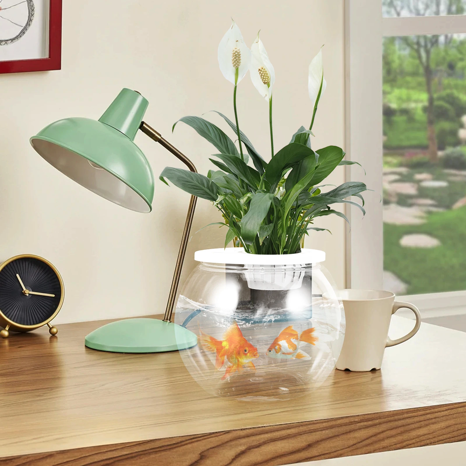 

Creative Desktop Fish Tank Aquarium for Betta Goldfish Clear Small Decorative Water Tank Thickened Plastic Home Office