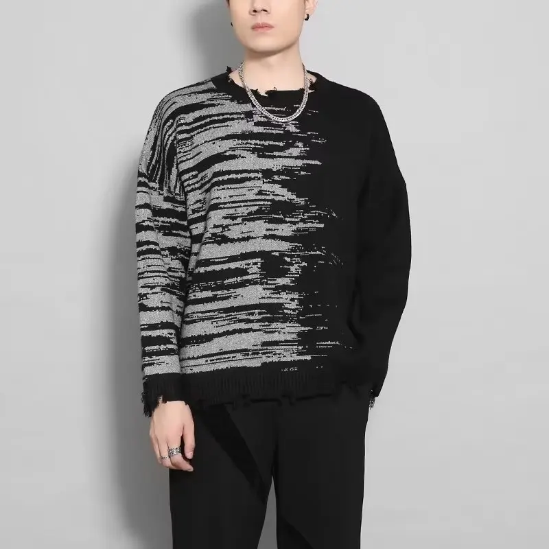 

Loose Fit Long Sve round Ne Knitwear for plus Size Men Autumn Winter Faionable Fat Guy Sweater Comfortable Casual Sle
