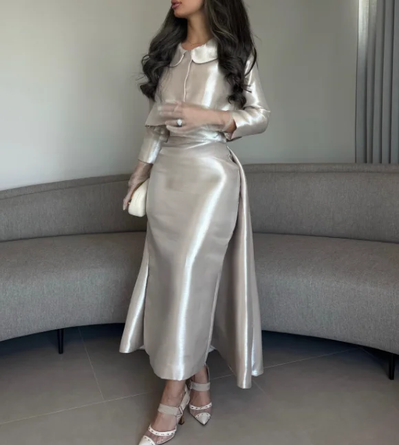High Quality Customized V-neck Ankle Length A-line Full Sleeve Women Vestido Con Piedras Y Cristales Largo Amanda Novias Oficial - view 2