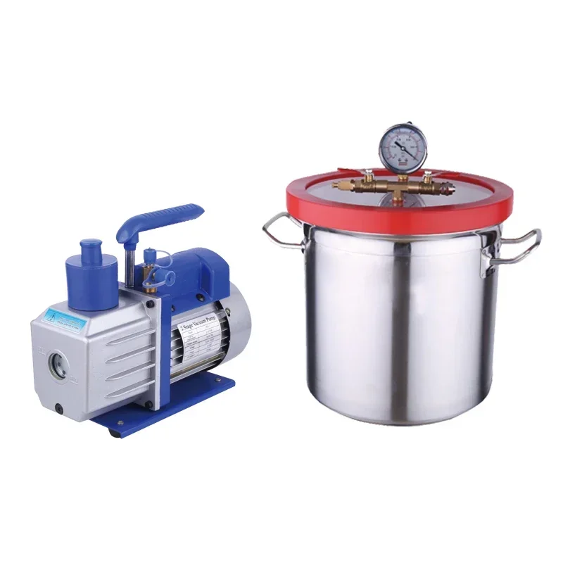 Professional Vacuum Equipment 5CFM (2L/s) 220V Rotary Vane Vacuum Pump with 5 Gal (20L) Big Volume Vacuum Chamber