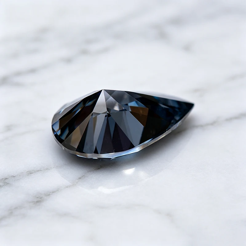 Moissanit-Stein in Birnenform, graue Farbe, im Labor gezüchteter Edelstein für DIY-Schmuck, Ring, Halskette, Ohrringe, Hauptmaterialien mit Zertifikat – Detail 2