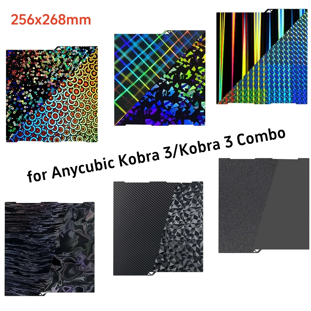 

Kobra 3 PEI лист для Anycubic Kobra 3 комбинированная сборная пластина 256x268 мм двухсторонняя печать пружинный стальной лист детали для 3D принтера кровать