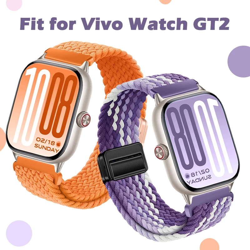 

Нейлоновый ремешок для часов VIVO GT2, эластичный вязаный регулируемый браслет, совместимый с IQOO Watch GT2 Smartwatch Correa