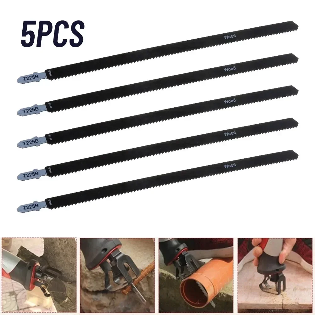 5pc T225B 250mm HCS T-Shank Jigsaw Blades Reciprocating Saw Blade Multi Saber Blades For Wood Metal Cutting Woodworking Tools