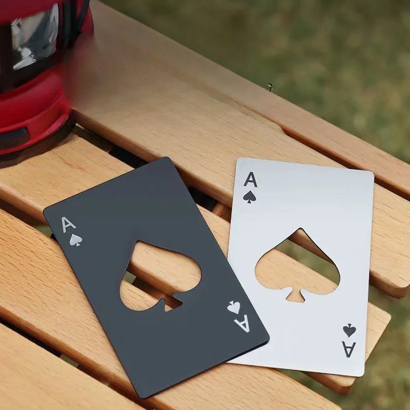 Poker Card Shaped Spade Beer Bottle Opener Stainless Steel Bottle Opener Beer Beverage Bottle Opener Home Gadgets Kitchen Tools