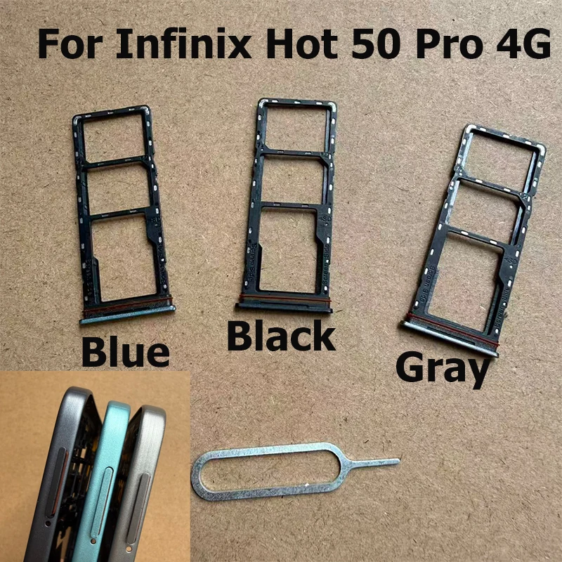For Infinix Hot 50 Pro 4G Sim Card Tray Slot Holder Socket Adapter Connector Repair Parts Replacement X6881