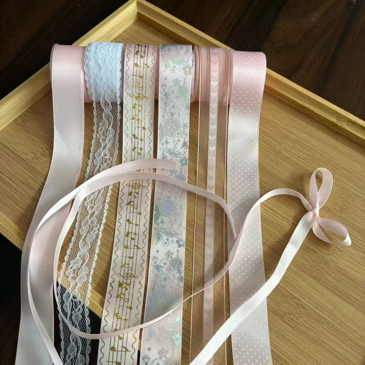 7-teiliges Set: Neuer Barhalter, Band, Gumei-Abzeichen, neue DIY-Handarbeitsmaterialien, Schleifenplatten, Bronzierung, Banddekoration – Detail 1