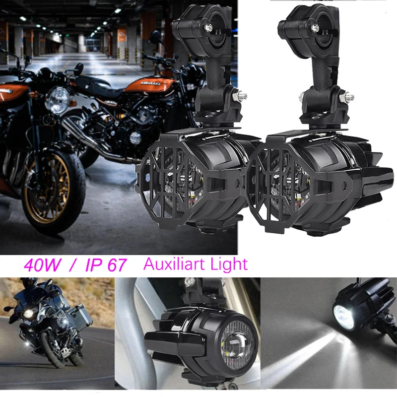 2 قطعة 40 واط LED مصباح مساعد 6000 كيلو السوبر مشرق الضباب القيادة أطقم إضاءة Led مصابيح إضاءة DRL للدراجات النارية BMW K1600 R1200G #1