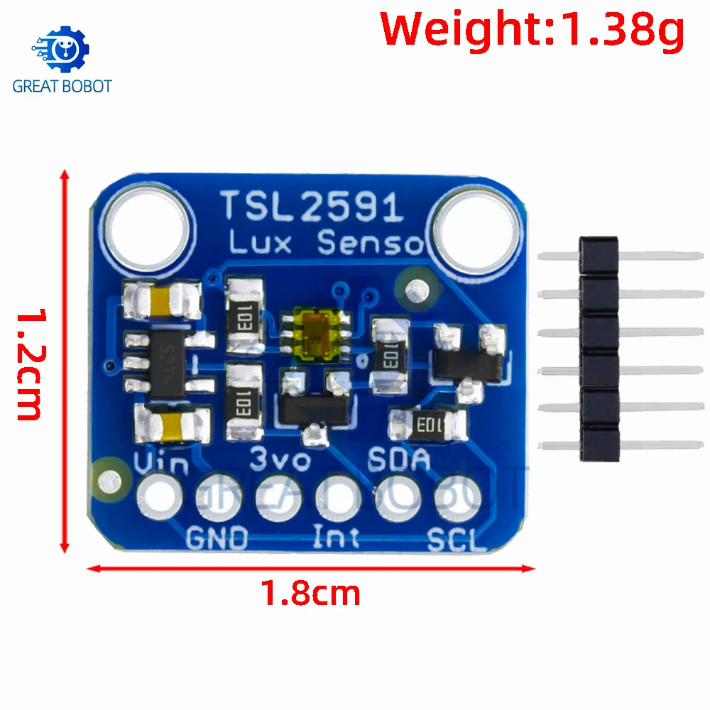1~10PCS TSL2591 IIC I2C Light Sensor Breakout Module High Dynamic Range Digital Board TSL25911FN 3.3V 5V Diy Electronic