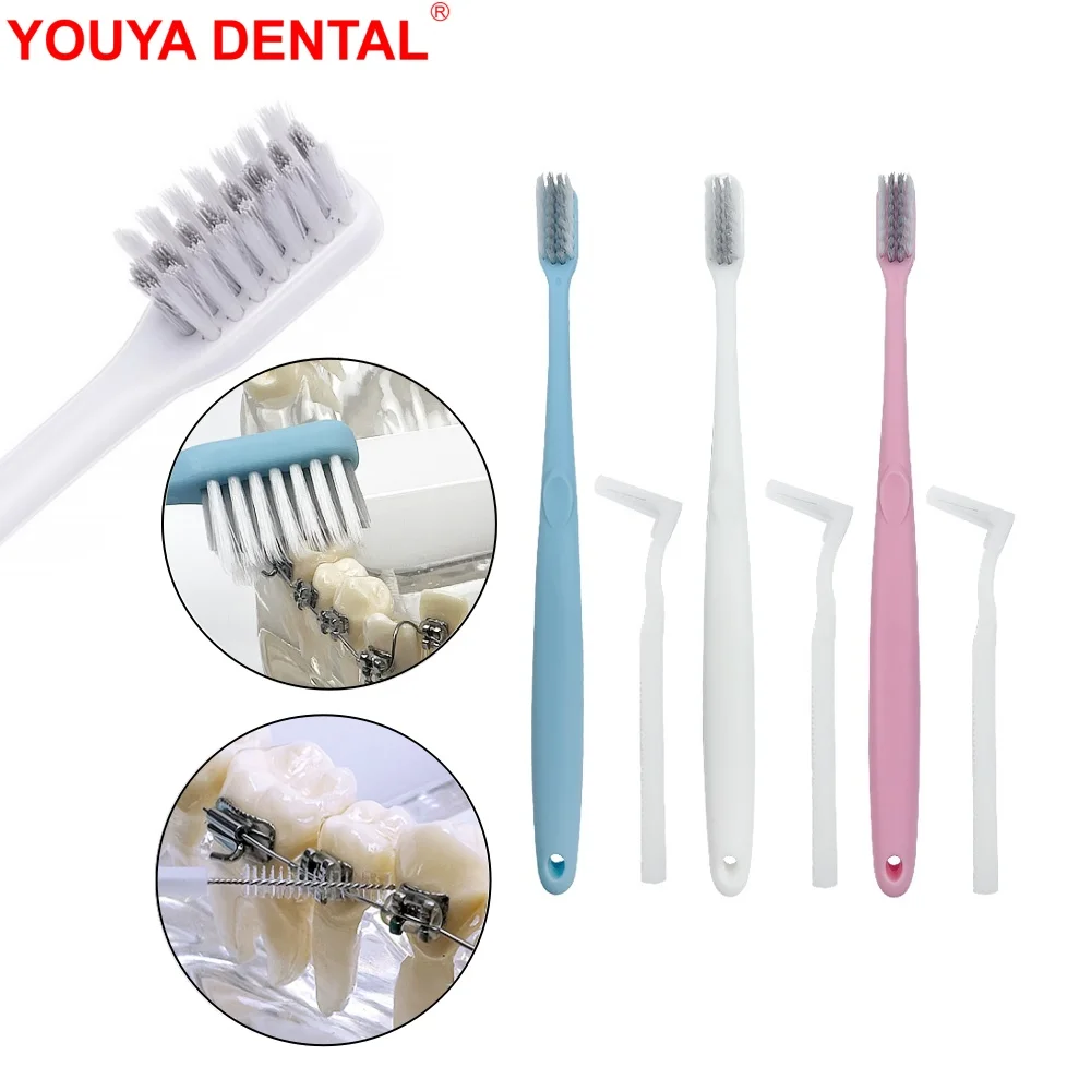 5pcs V-Shaped Orthodontic Toothbrushes Dental With Interdental Brushes For Teeth Braces Soft Bristle Tooth Brush Oral Hygiene