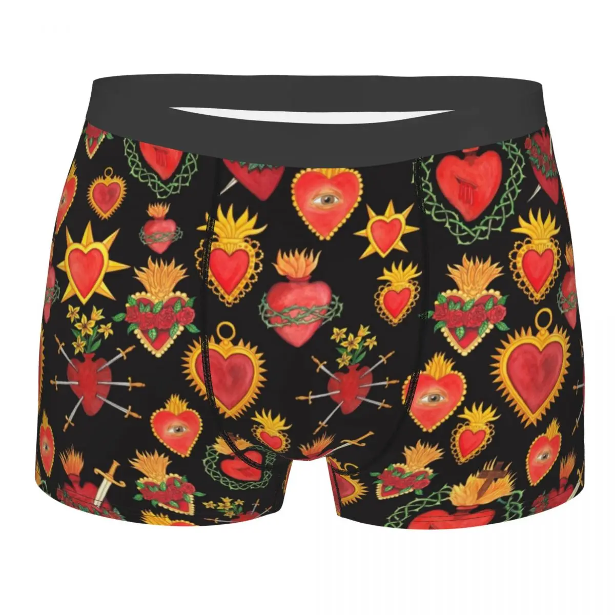 Men's Boxer Shorts Panties Sacred Heart Breathable Underwear Male Funny Underpants