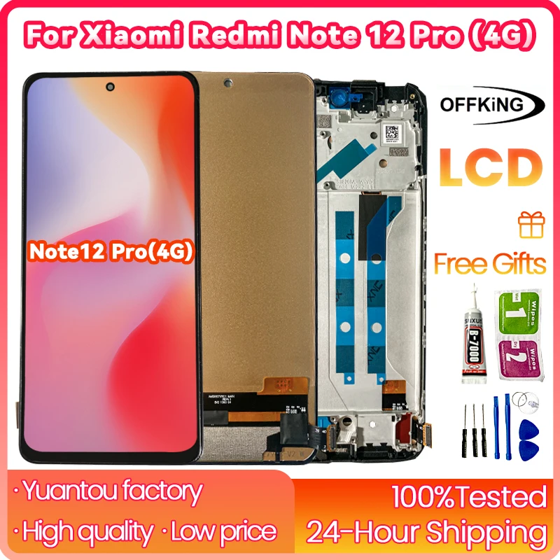 6.67 For Xiaomi Redmi Note 12 Pro 4G mobile phone display LCD touch screen digitising 2209116AG replacement LCD display