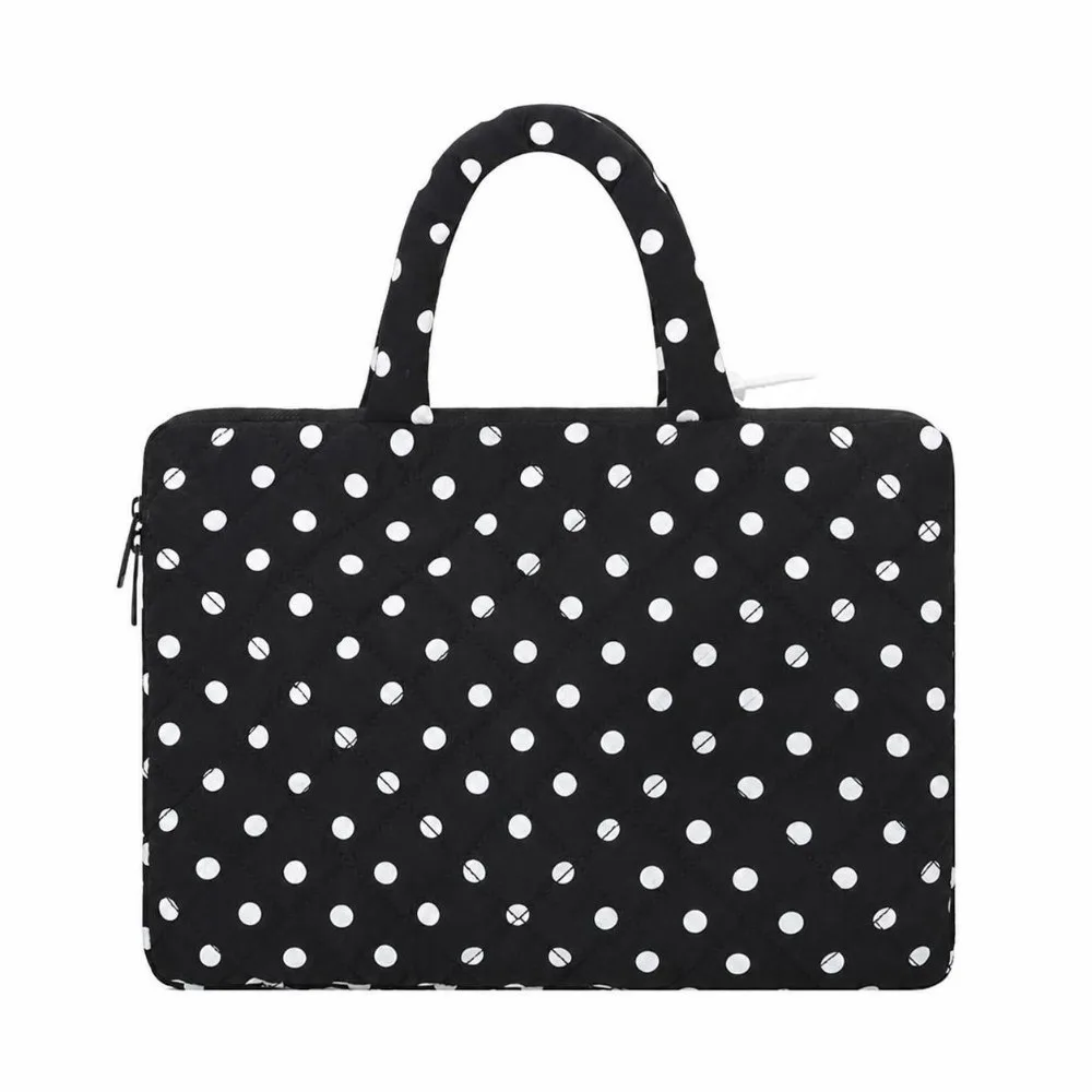 Stylish Polka Dot Laptop Bag Large Capacity Shockproof Notebook Pouch 11-15.6 Inch Computer Carrying Case Daily Carry