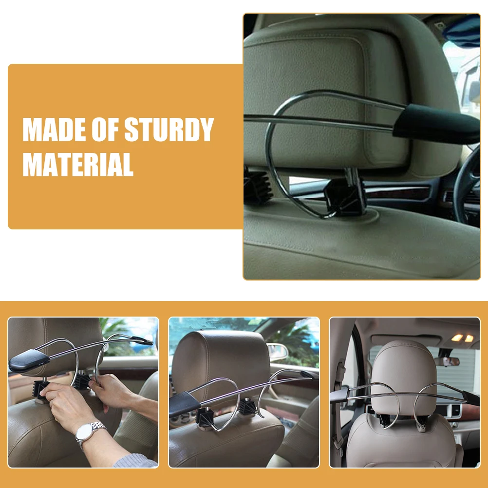 

Hanger Clothes Suits Shirts Coats Automotive Stainless Steel Wide Shoulder Design Vehicle Accessories Coat Hanger Rack for Seat