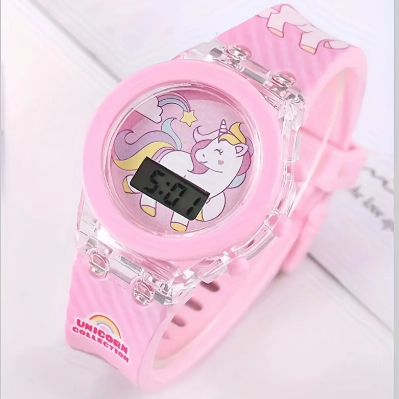 Reloj electrónico de dibujos animados para niños y niñas, suministros escolares luminosos, elección Ideal para regalos