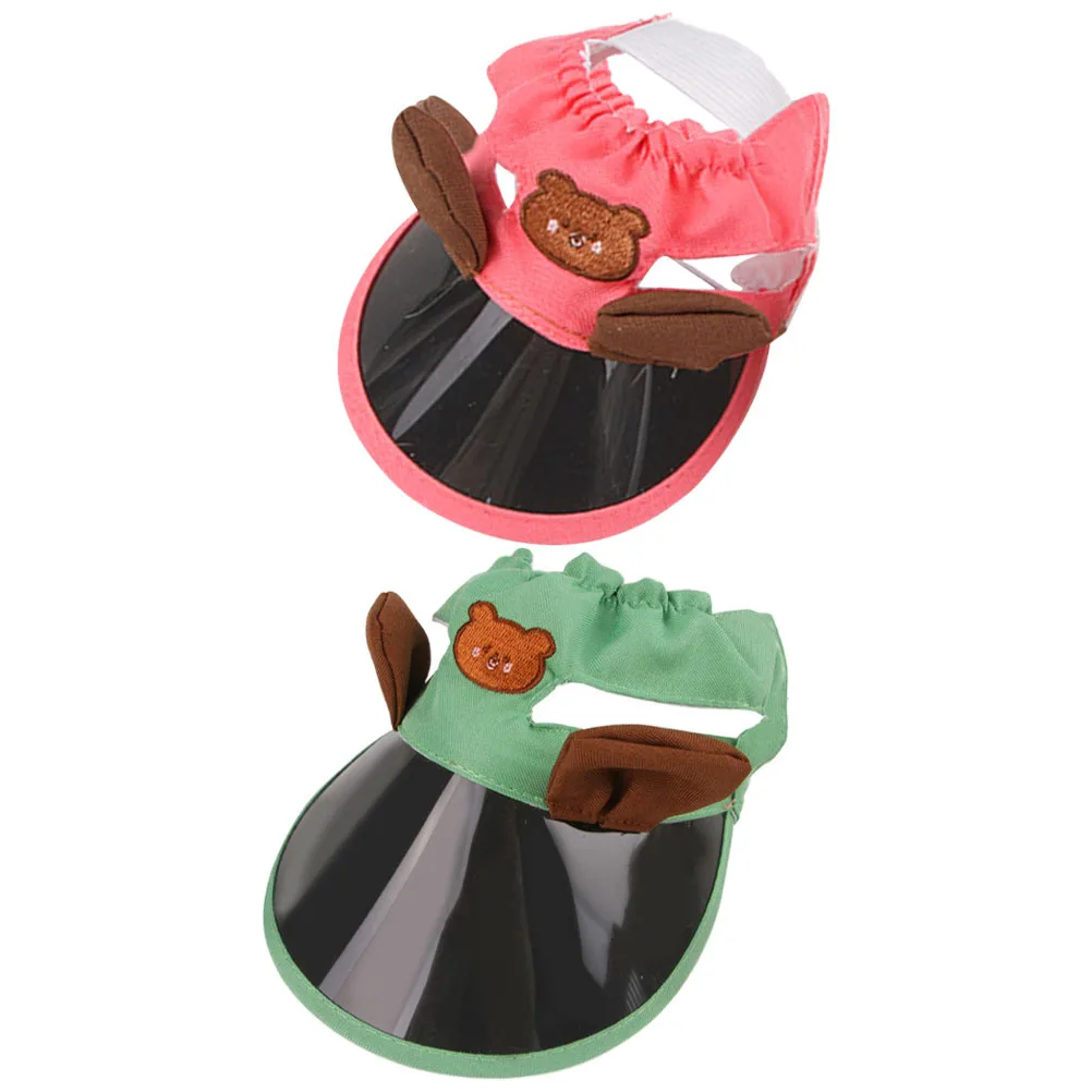 

2pcs Cat Sun Hat Adjustable Dog Hat For Heat Protection Small Dogs Puppy Summer Outdoor Pet Headwear Visor Cap Breathable