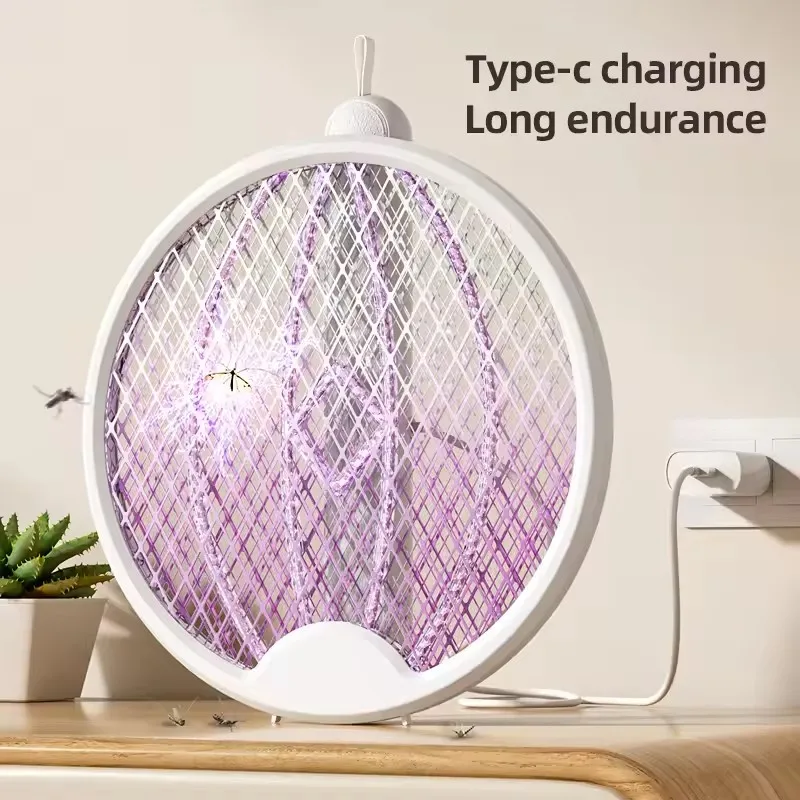 

Foldable Electric Mosquito Killer Fly Swatter Trap USB Rechargeable Mosquito Racket Insect Killer with UV Light Bug Zapper 2700V