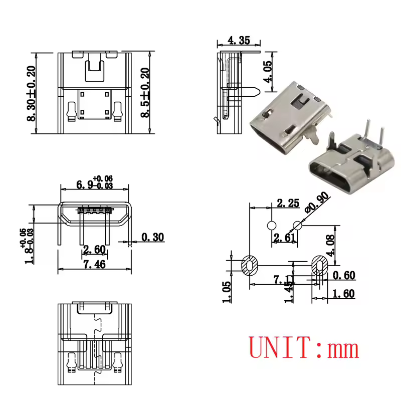 10PCS Micro USB 2P 5P Jack Charging Port Plug Dock Charger DIP SMD For Phone Tabletels Speakers etc Port Socket Power Connector - Image 10