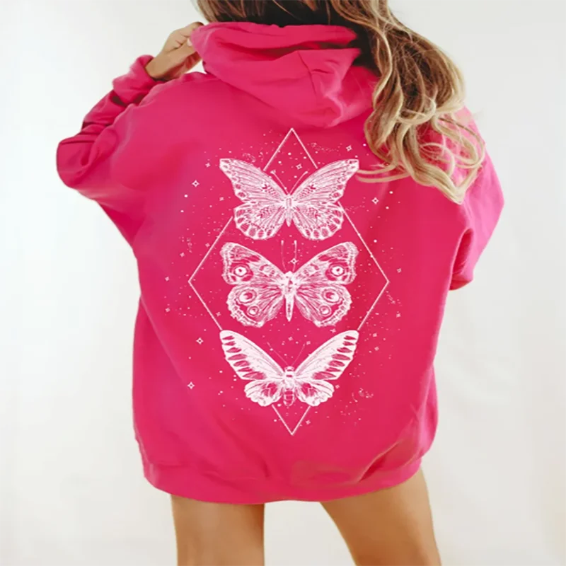 

Butterfly Hoodie Light Moth Design Graphic Style Butterfly Lovers Nature Gift Idea Soft Comfortable Unisex Hooded Sweatshirt