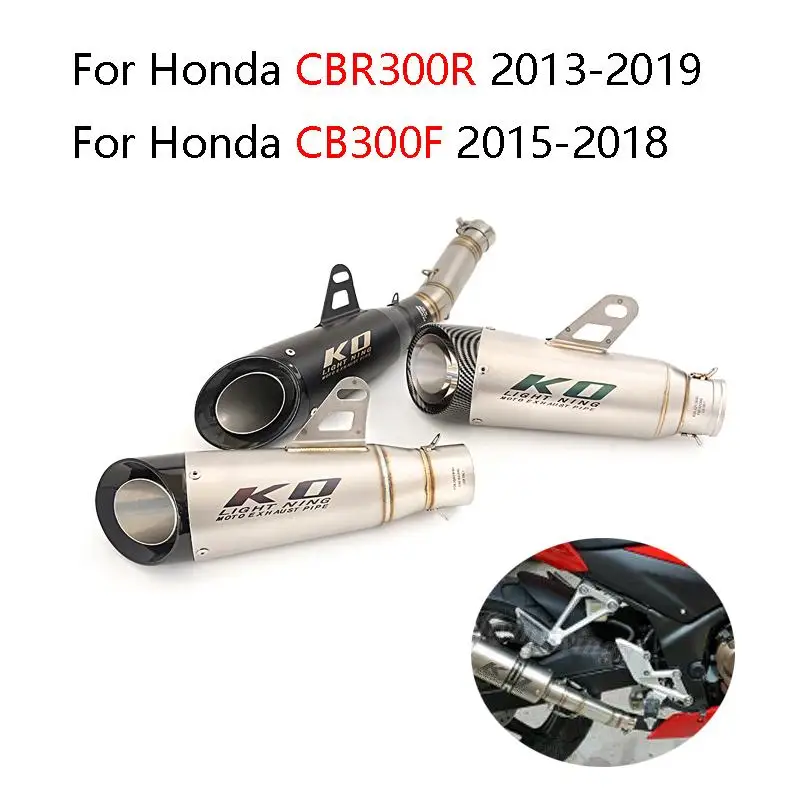 

For Honda CBR300R 2013-2019 CB300F 2015-2018 Motorcycle Exhaust System Middle Link Pipe 51mm Muffler Removable DB Killer Escape