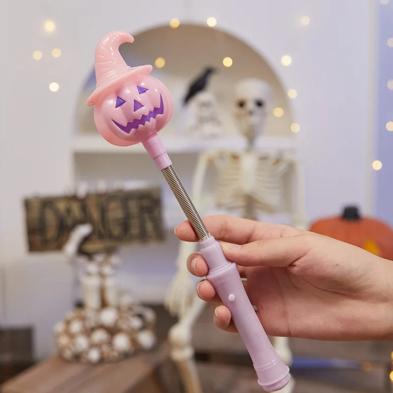 

Halloween Decoration Pumpkin Stick Pumpkin Shaker Lightstick Handheld Ghost Glowing Rod Glow Stick Funny Toys for Kids
