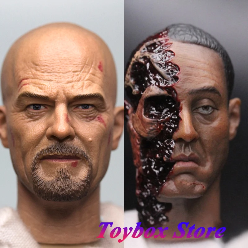 

1/6 Old White Gus Fring Man Figure Battle Damaged Blooding Head Sculpt Breaking Bad Series Model Toys Accessory For 12" Body