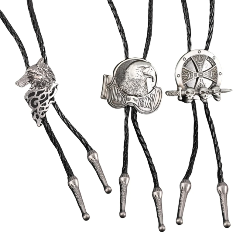 

652F Western Bolo Tie Adjustable Bolo Tie Unique Pattern Bolo Tie Denims Bolo Tie for Western Styles