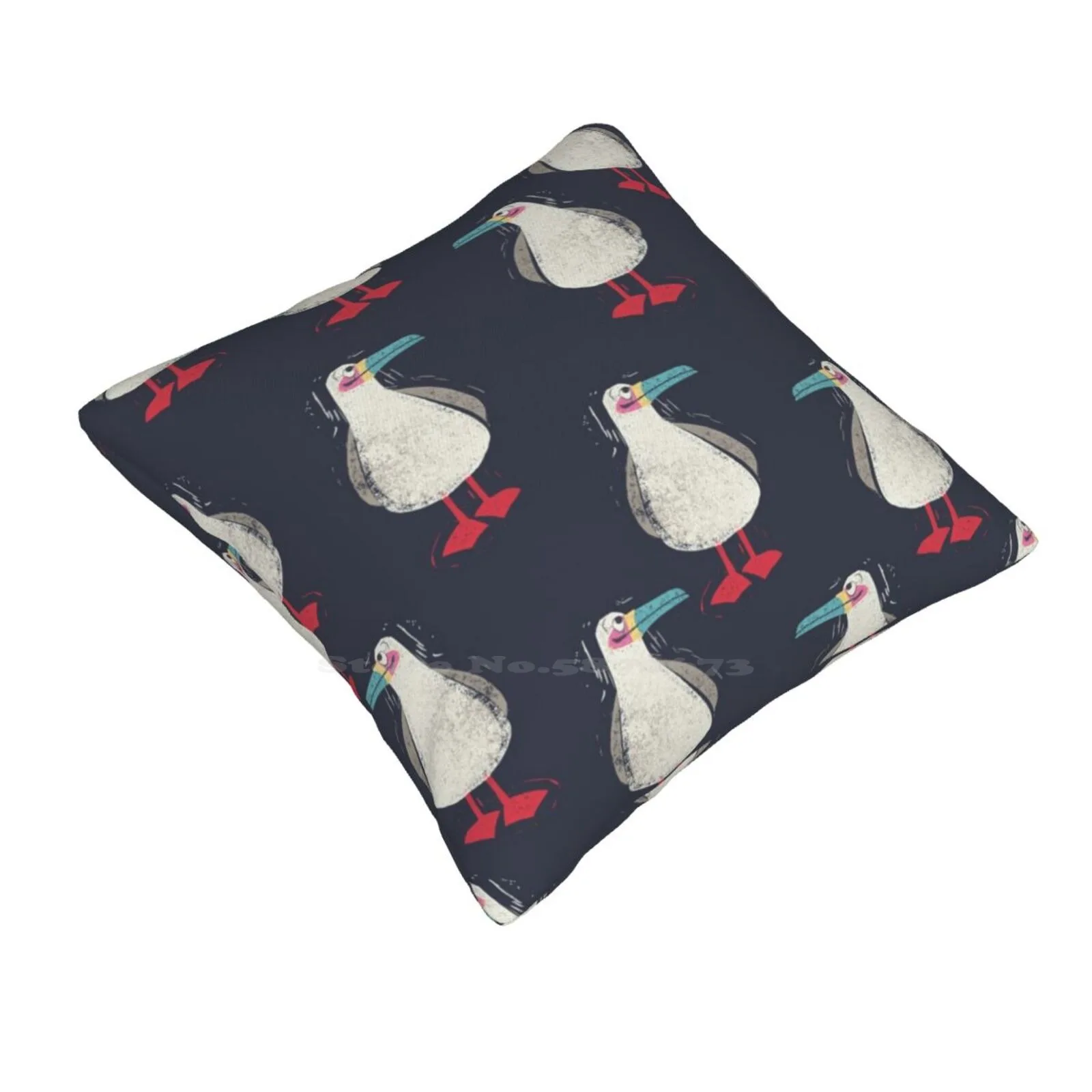 Seagull Pattern Home Sofa Car Waist Throw Pillowcase Seagull Seaside Birds Birdlover Linoprint Ornithologist Fun Seabird