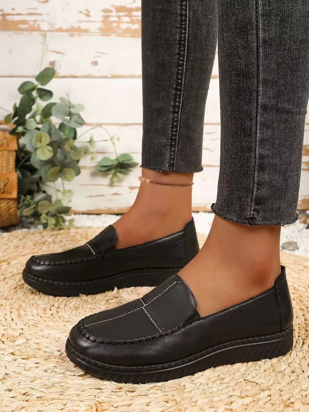 Damen-Loafer mit chinesischem Knoten, Slipper mit Blumenmuster, bequeme, rutschfeste PU-Sohle, lässige Alltagsschuhe für ältere Mütter – Detail 18