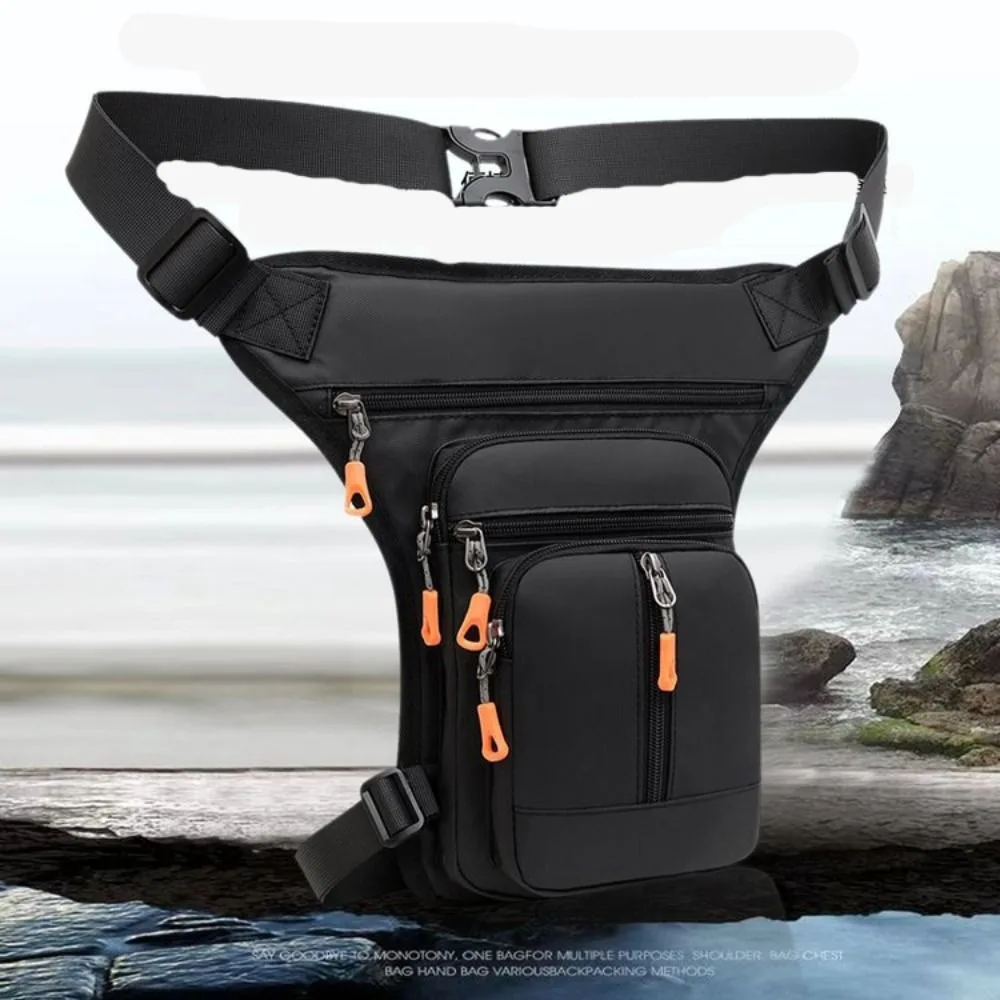 

Nylon Drop Waist Leg Bag Waterproof with Zipper Thigh Bag Multi-pocket Leg Side Belt Luggage Ride Bags Motorcycle Riding