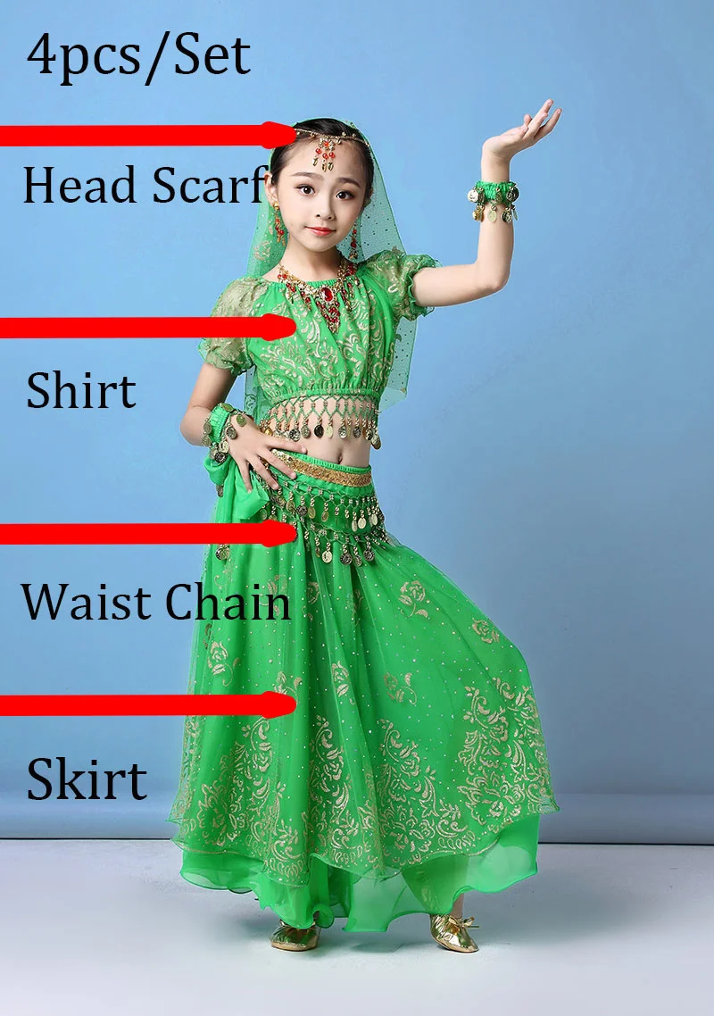 Girl Belly Dance Dancer Clothes  Indian Dance Costumes for Kids Child Sexy Belly Dance Clothing Oriental Dance for Stag