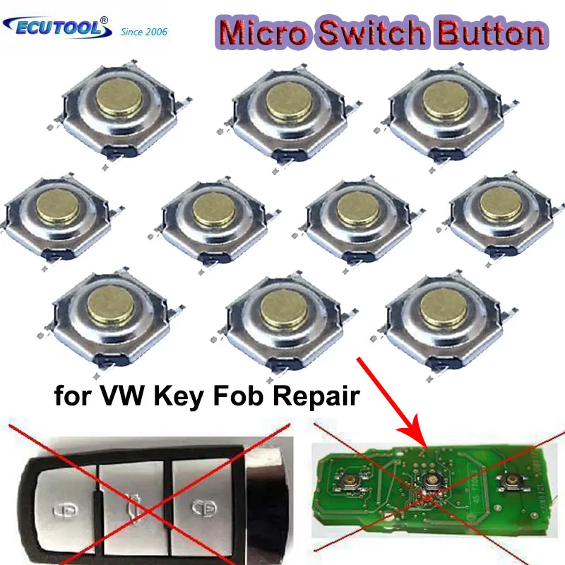 for VW Magotan Car Remote Key Fob Micro Switch Button Repair Replacement for Volkswagen PASSAT 3C B6 B7 B8 Golf CC