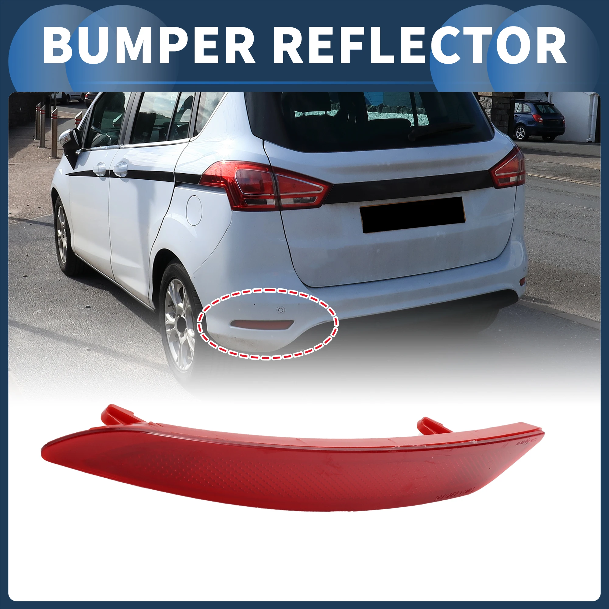 UXCELL UXCELL Bumper Reflector Rear Left Right Bumper Reflector Side Marker No.BS71515C0BD for FORD FIESTA 2015-2019