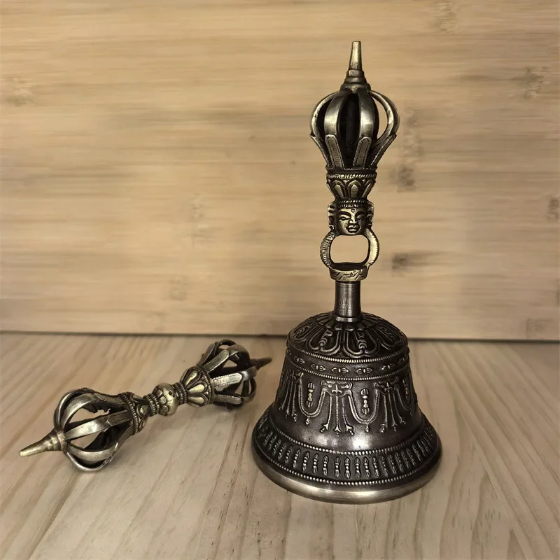 Copper Bell Meditation Accessories Nepalese Hand-carved Rattle Yoga Bell  Sound Healing Musical Percussion Instruments