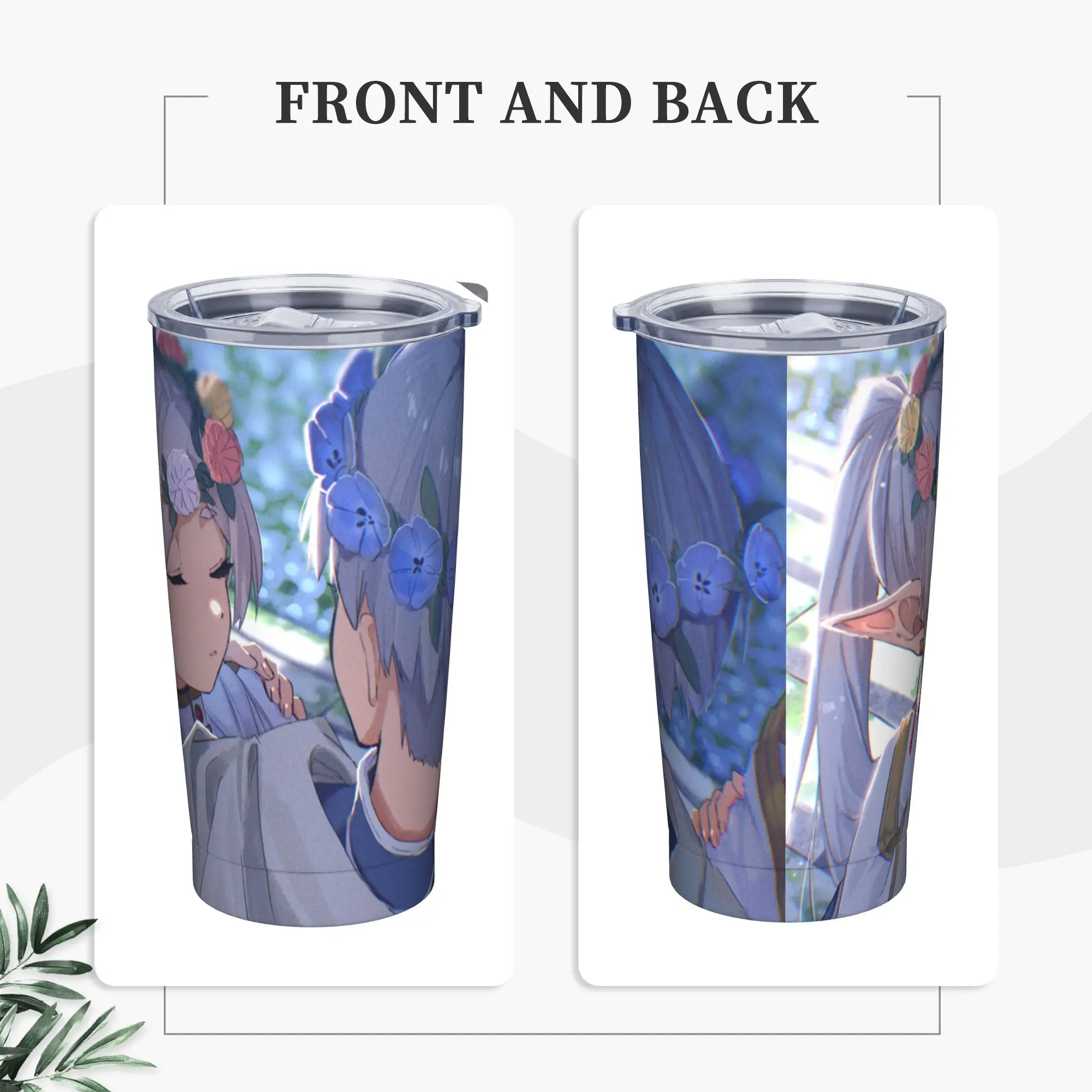 Frierens Beyond Journey's End Anime Tumbler Vacuum Insulated  Coffee Cups with Lid Straw School Mug Spill Proof