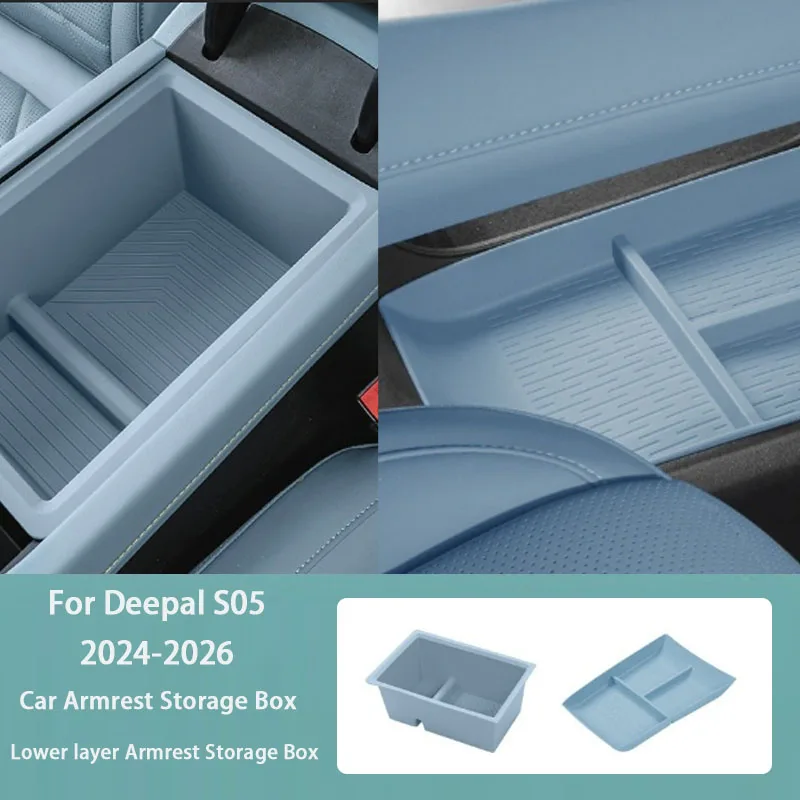 

For Changan Deepal S05 2024-2026 Car Armrest Storage Box S05 Lower Layer of The Center Console Storage Box Interior Accessories