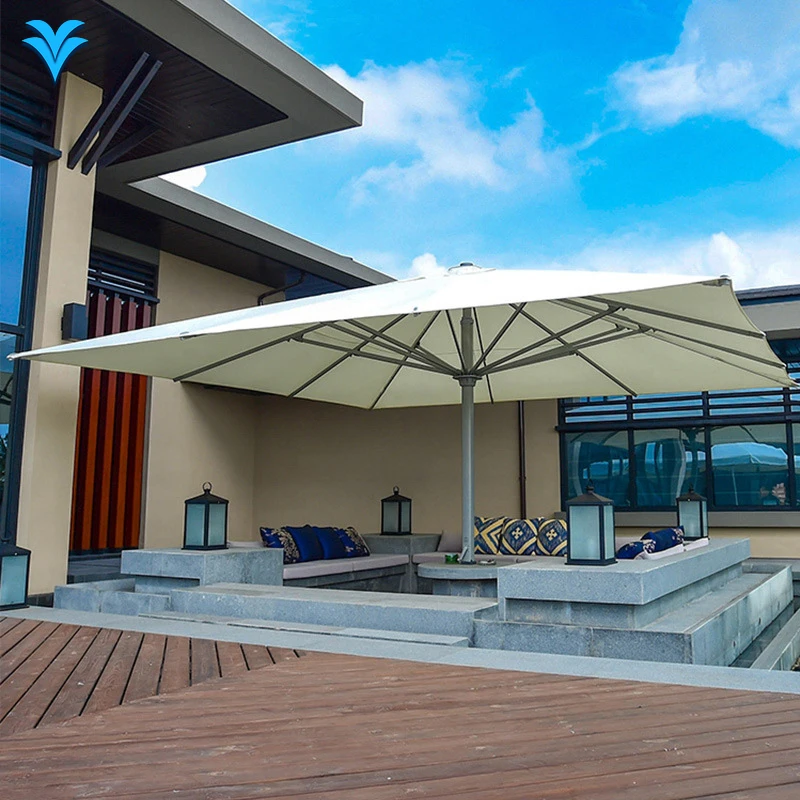 

High-end Heavy Duty Sunshade Garden Rest Umbrella Big Aluminium 5*5m Large Garden Pation Sun Umbrella Parasol for Outdoor